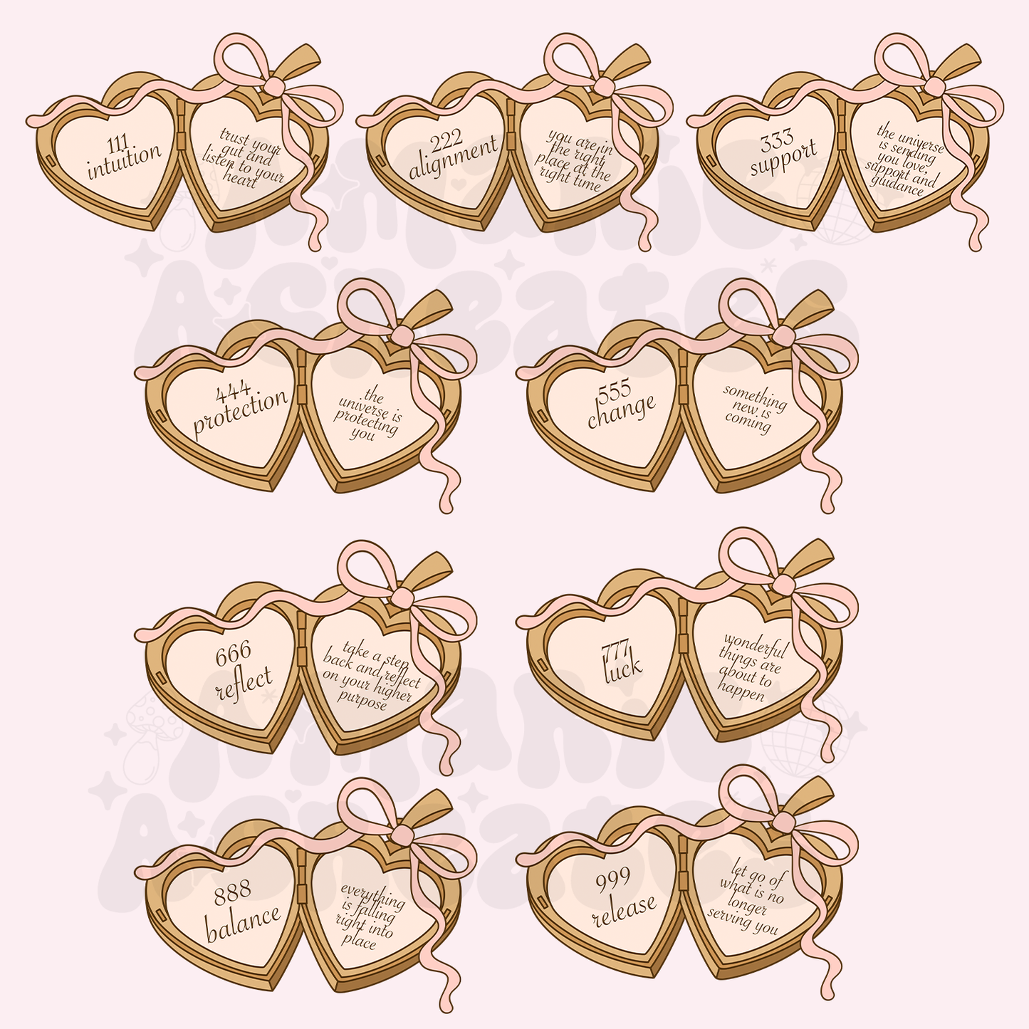 Angel Number Locket Keychain