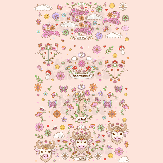 Zodiac Whimsical Glass Cup