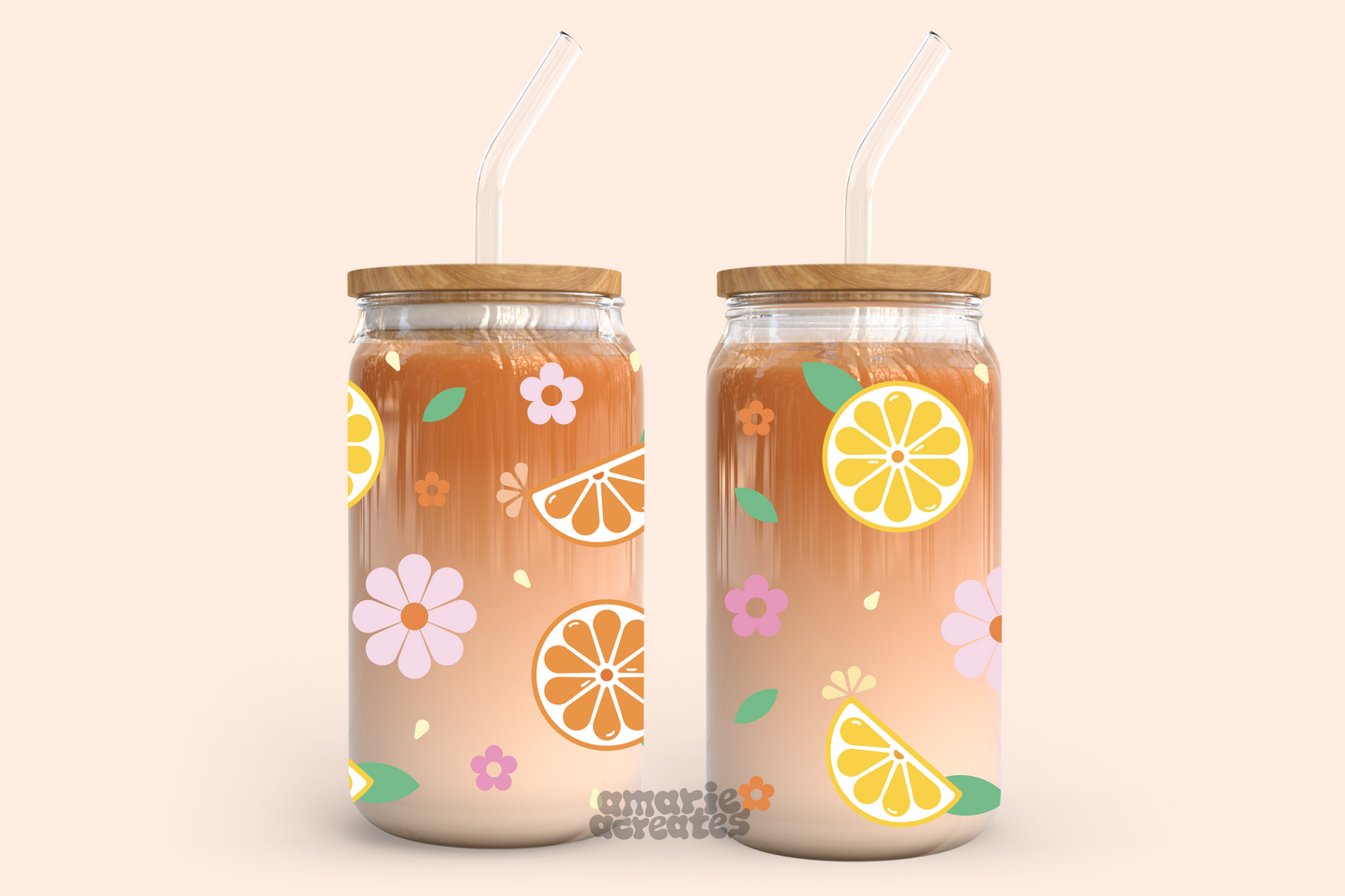 Citrus Fruit Glass Cup