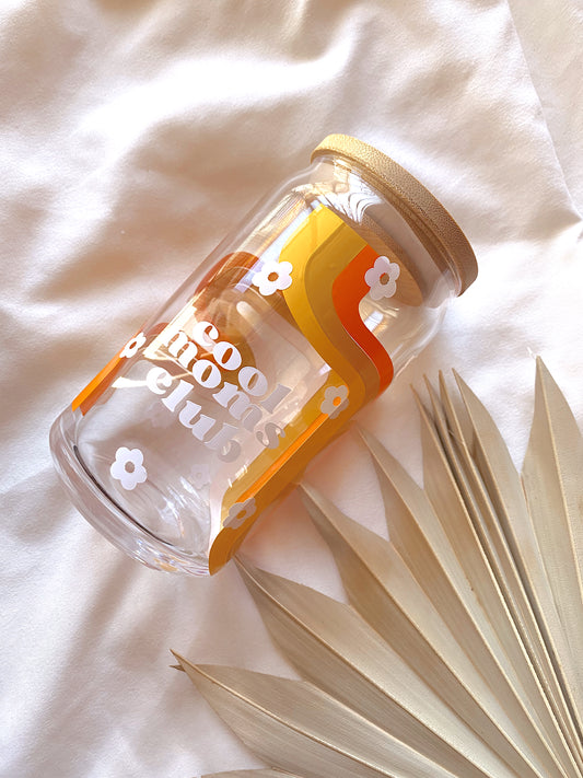 Cool Moms Club | Retro Wrap | Glass Cup