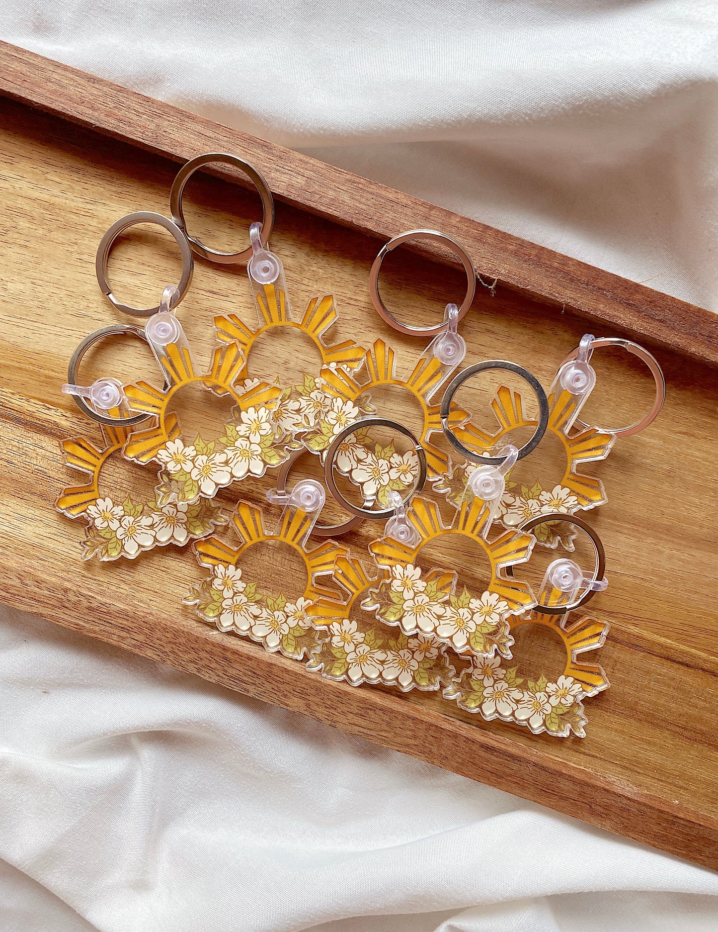 Filipino Sun Sampaguita Keychain