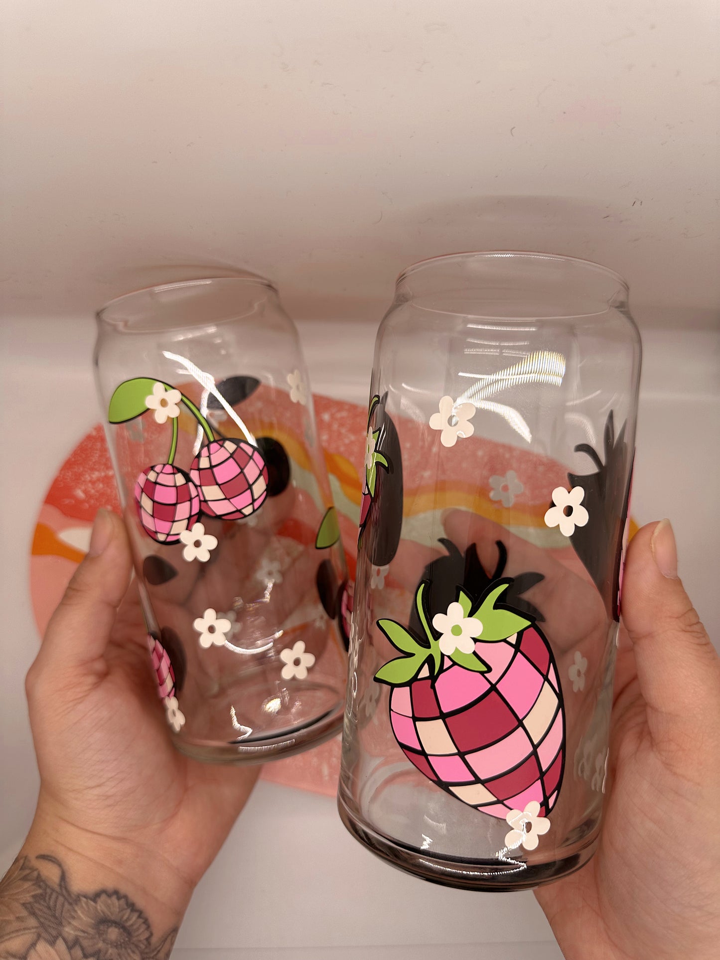 Disco Cherries Glass Cup