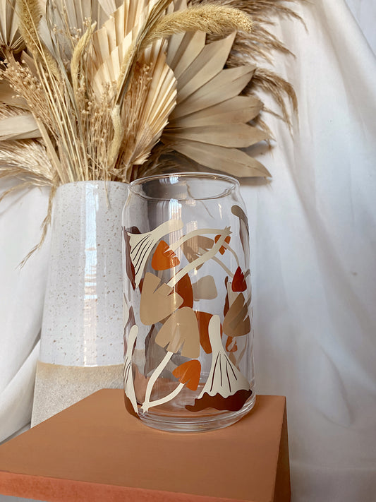 Earth Tone Mushy Glass Cup