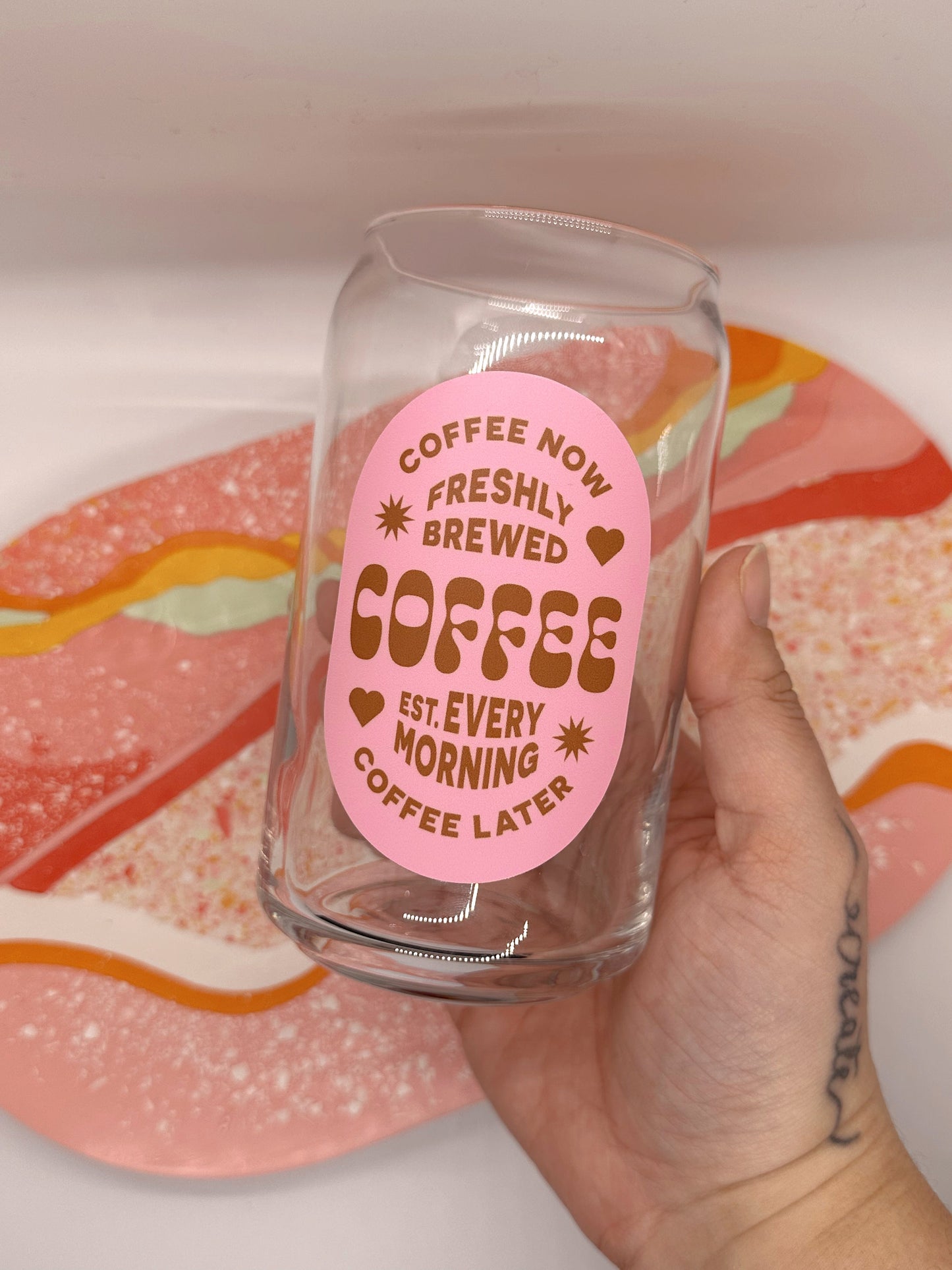 Freshly Brewed Coffee Glass Cup