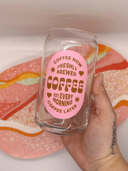 Freshly Brewed Coffee Glass Cup