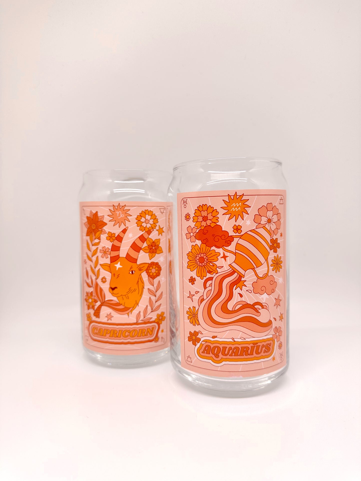 Groovy Astrology Sign Glass Cups