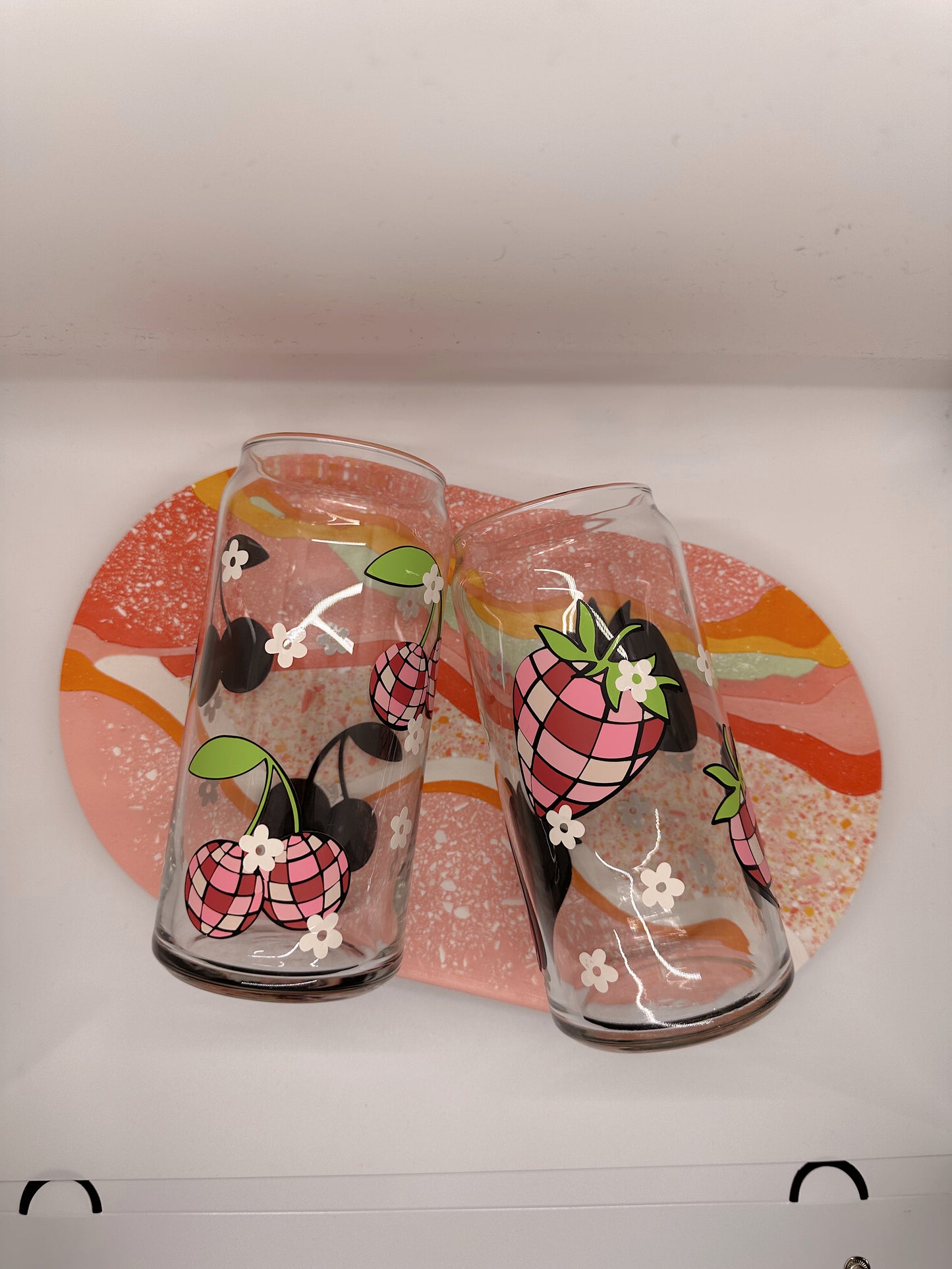 Disco Cherries Glass Cup