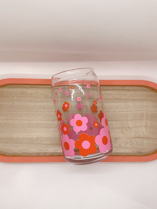 Confetti Daisies Glass Cup