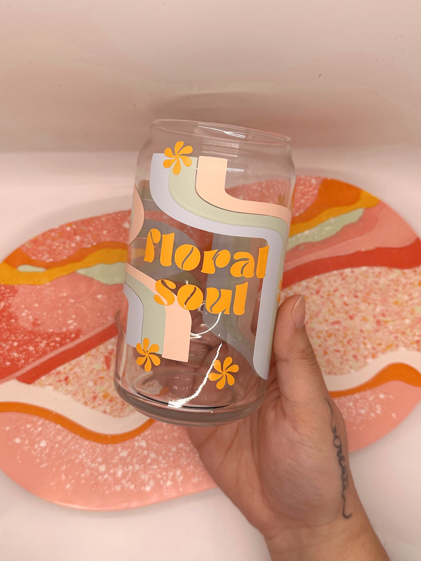 Floral Soul | Retro Wrap Glass Cup