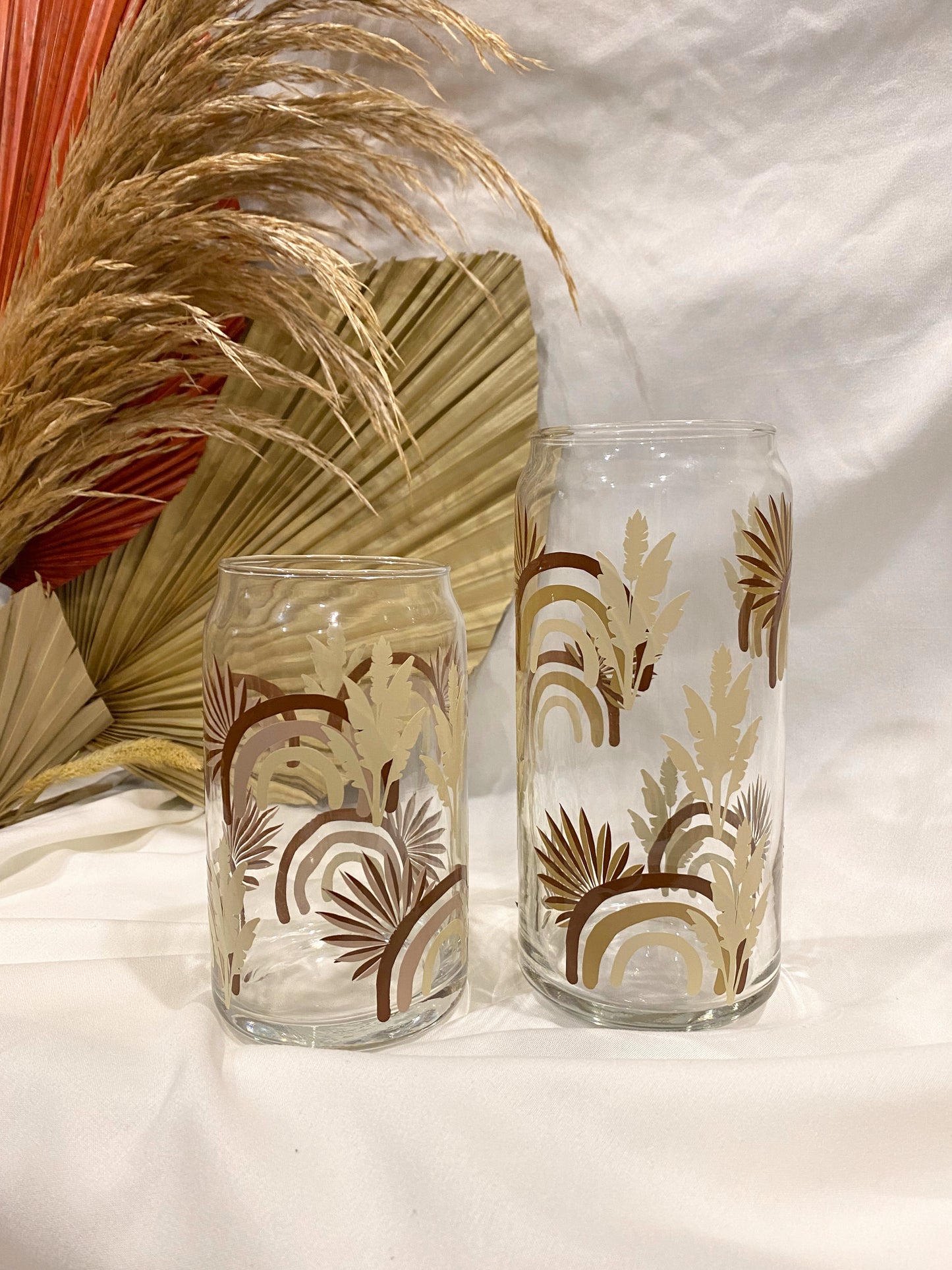 Boho Rainbow | Dried Palm | Pampas Glass Cup