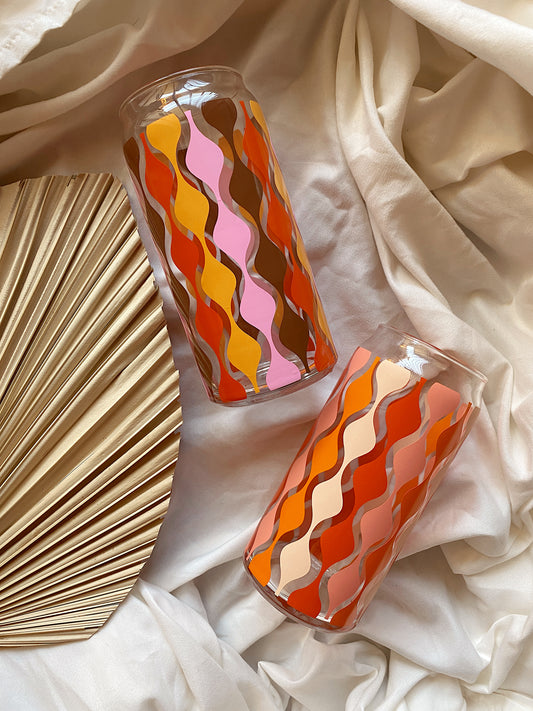 Off The Hook | Retro Pattern | Glass Cup