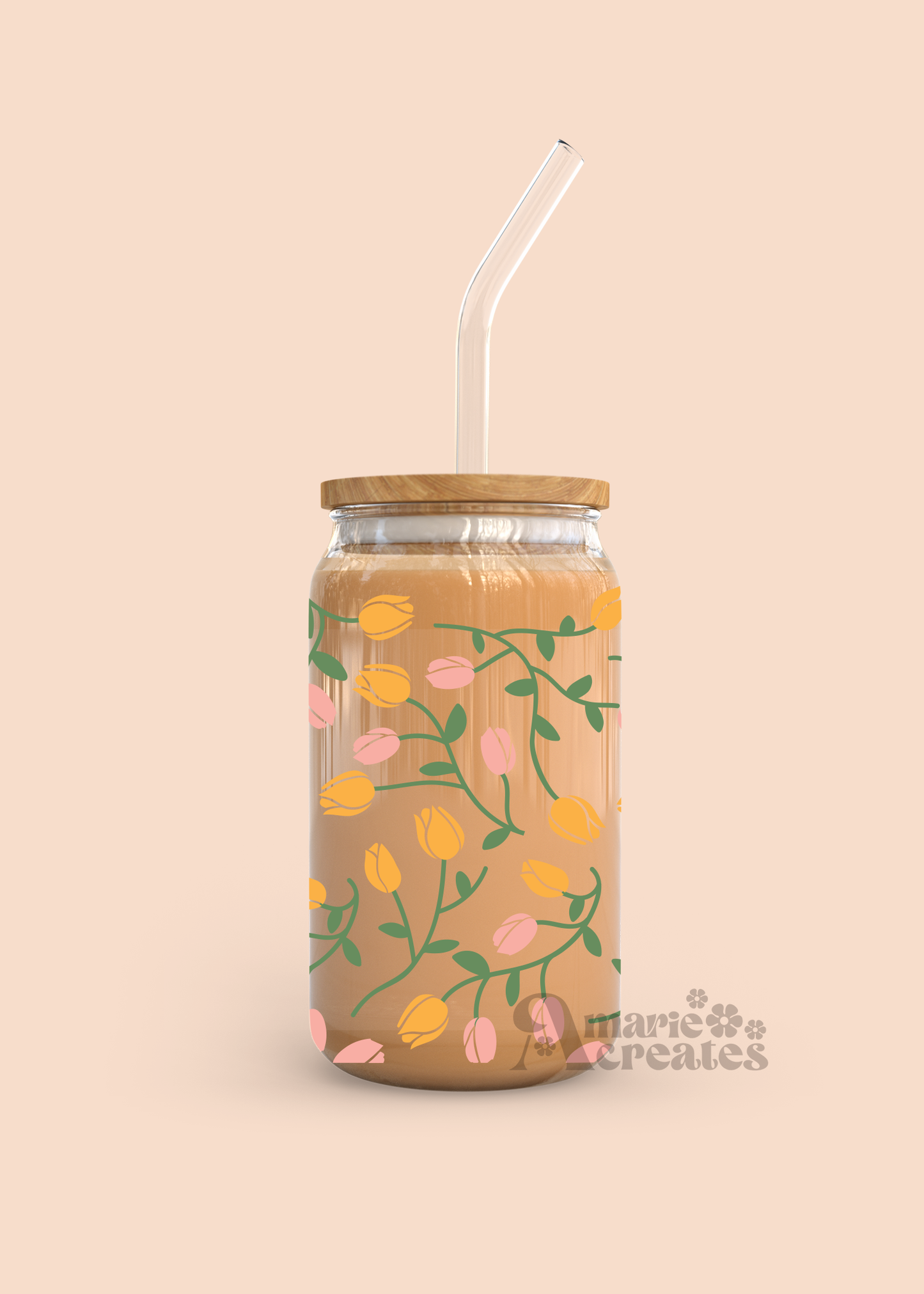 Tulip Garden Glass Cup