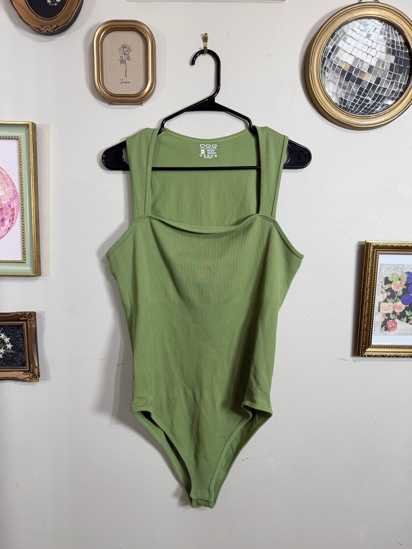 XXL Green Ribbed Bodysuit