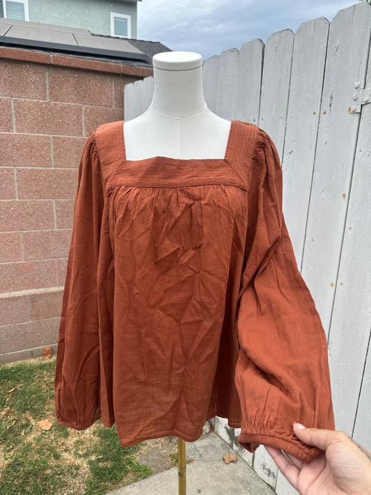 XXL Brown Long Sleeve Top