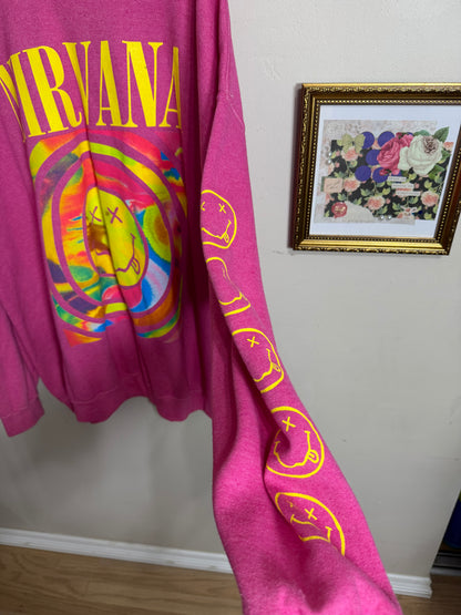 L/XL Nirvana Pink Oversized Crewneck