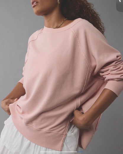 Small Dust Pink Big Hug Crewneck Oversized Sweatshirt