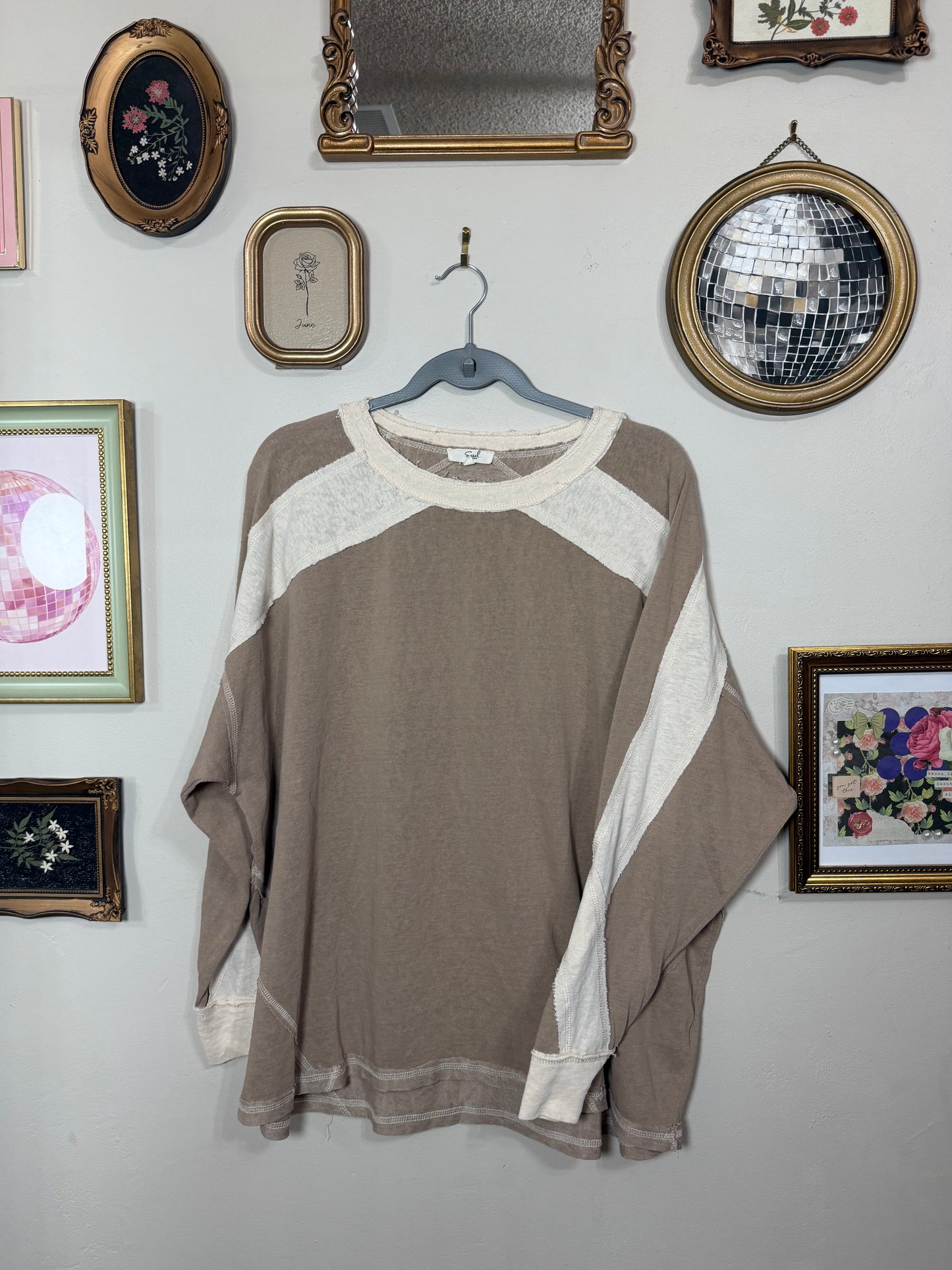 Medium Brown Cream Long Sleeve