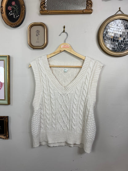 Large Cream Knit Vest