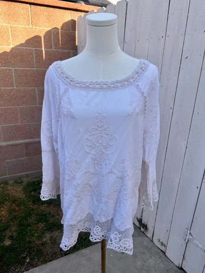 Large Cream Crochet Top