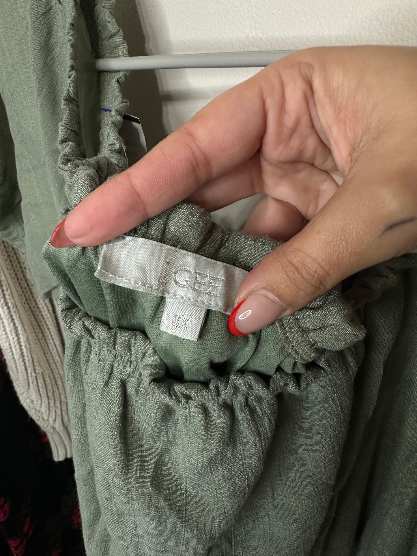 3x Sage w/ Lace Detail Dress