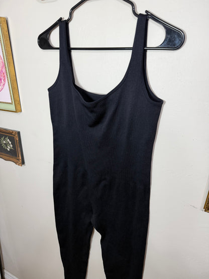 XL Black Ribbed Jumpsuit / Shapewear