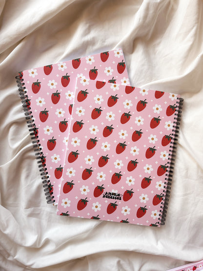 Strawberry Daisies Spiral Notebook