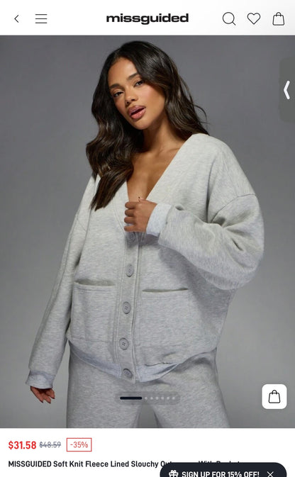 Medium Missguided Slouchy Cardi Sweater