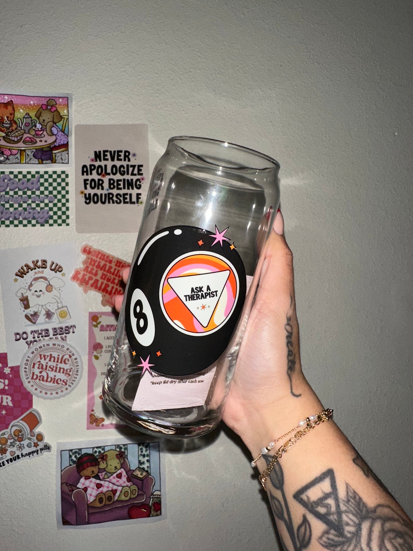 Ask A Therapist 20oz Glass Cup