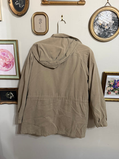 Small Vintage Microfiber Tan Utility Jacket