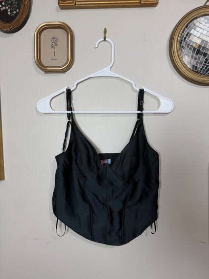 Large Black Silky Tank Top