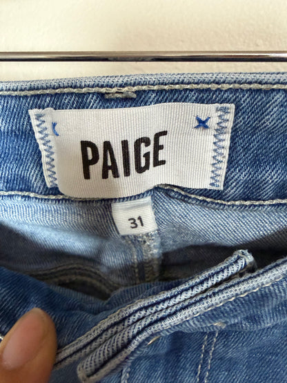 Size 31 Light Wash Classic Fit Denim Jeans w/ Raw Hem