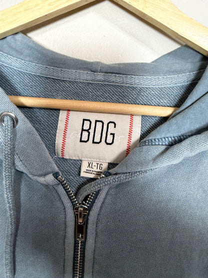 XL Blue/Grey Zip Up Hooded Jacket