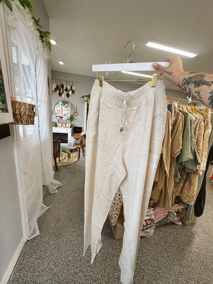 Soft Linen Wide Leg Pants