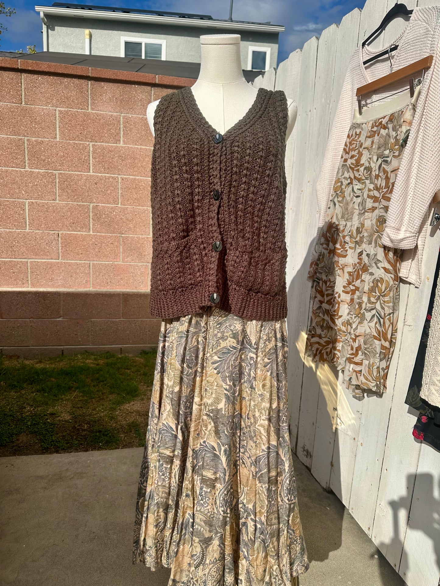 Large Green Knit Vest