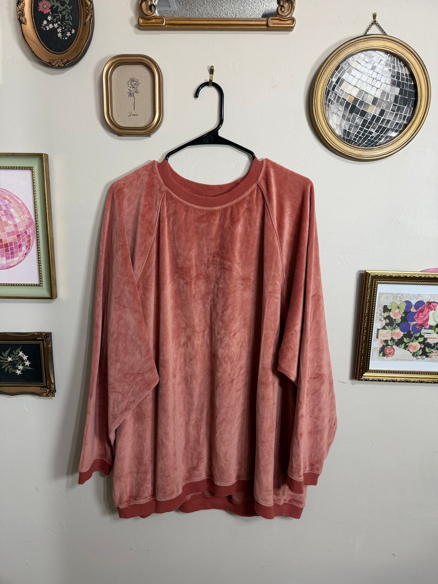Large Raw Sienna Real Obsessed Velour Sweatshirt