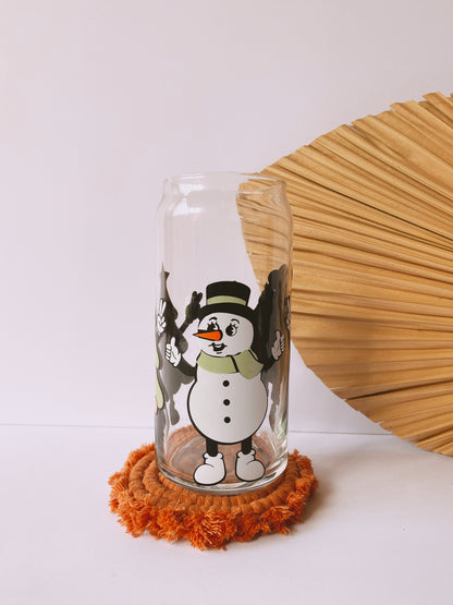 Groovy Christmas Characters Glass Cup