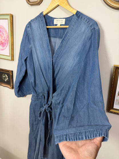 Large Chambray Tie Jumpsuit