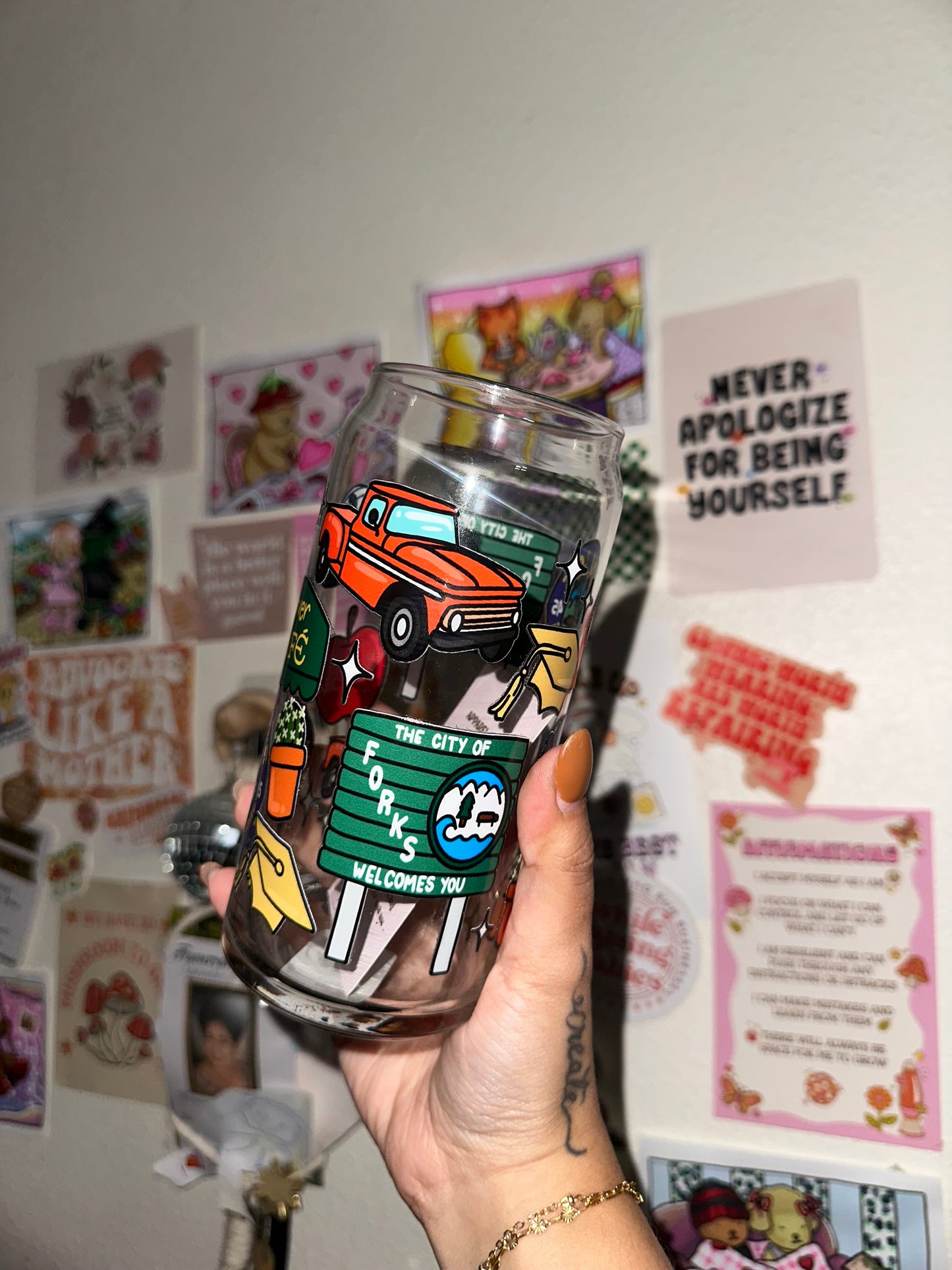 Forks WA 20oz Glass Cup