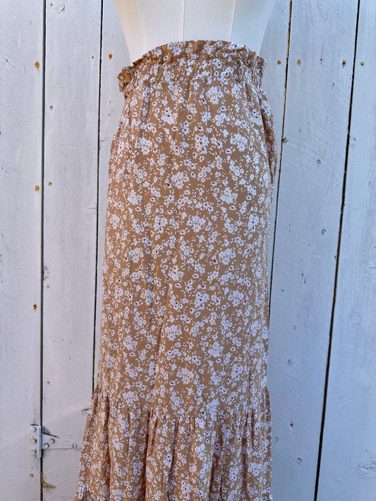 Medium Tan Floral Skirt