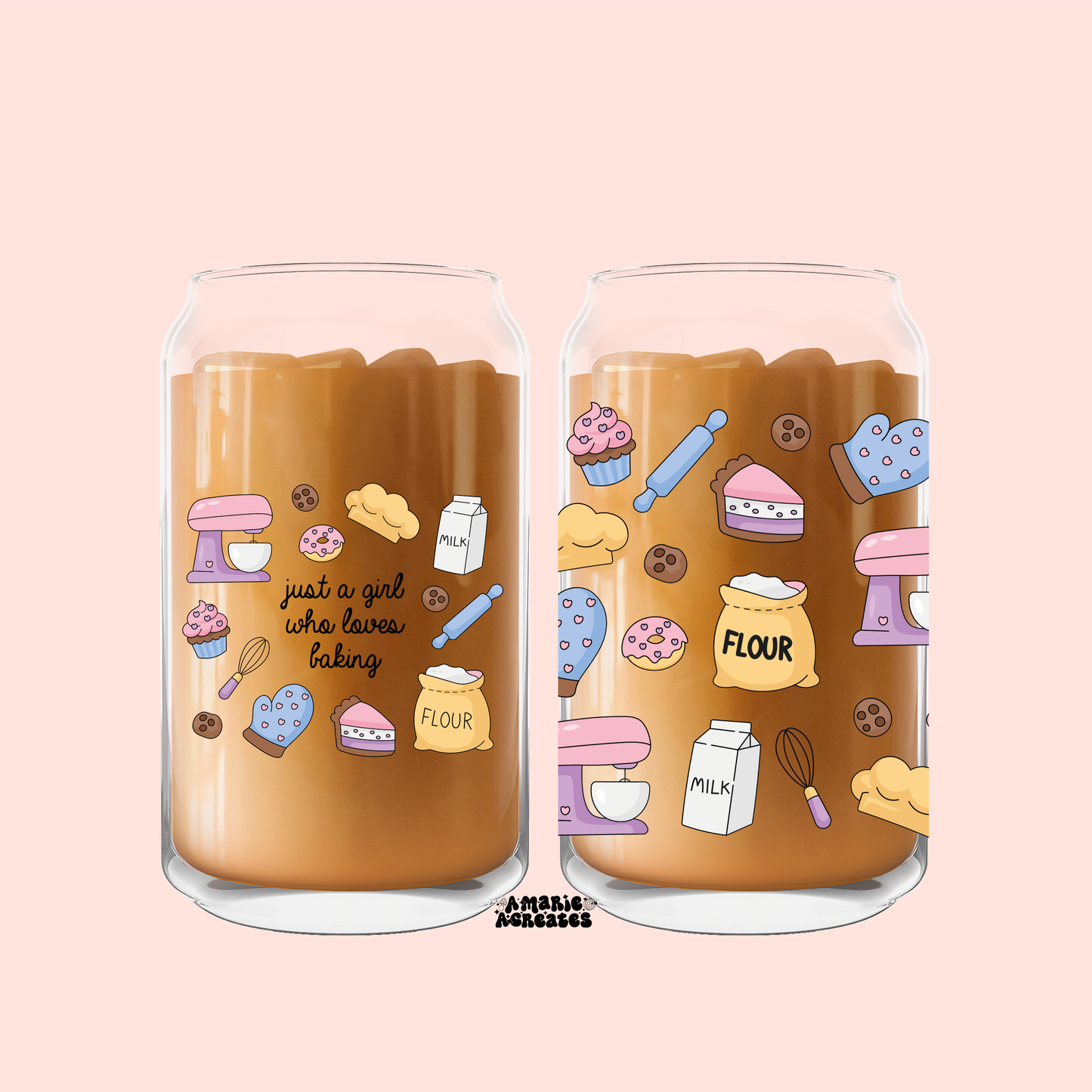 Just A Girl Who Loves Baking Glass Cup