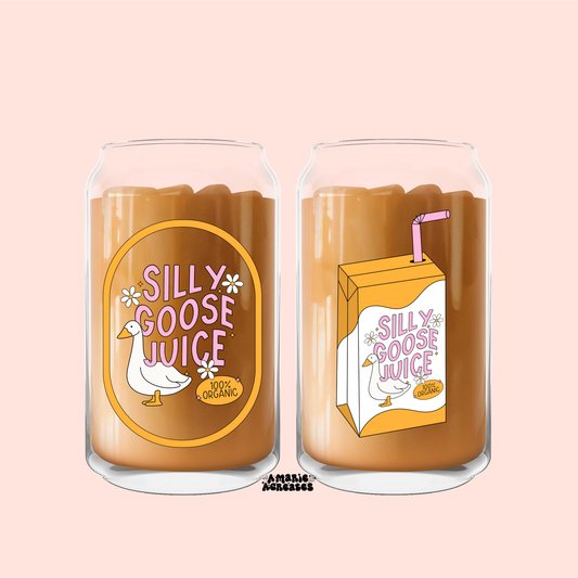 Silly Goose Juice 100% Organic Glass Cup
