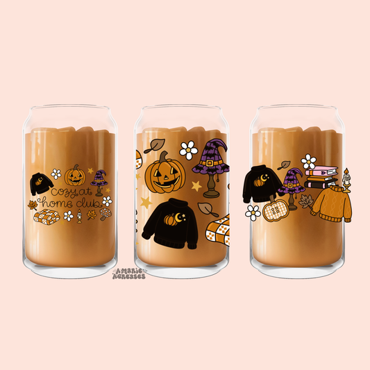 Cozy At Home Halloween Glass Cup