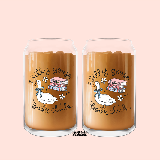 Silly Goose Book Club Glass Cup