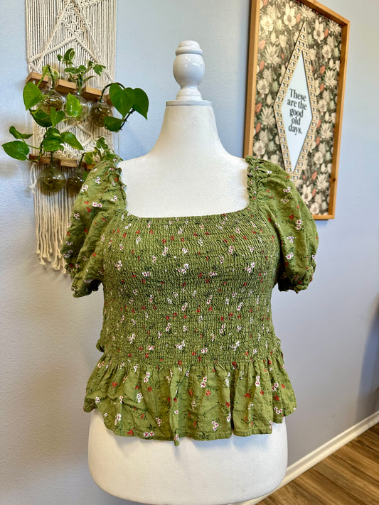 3XL Green Floral Top