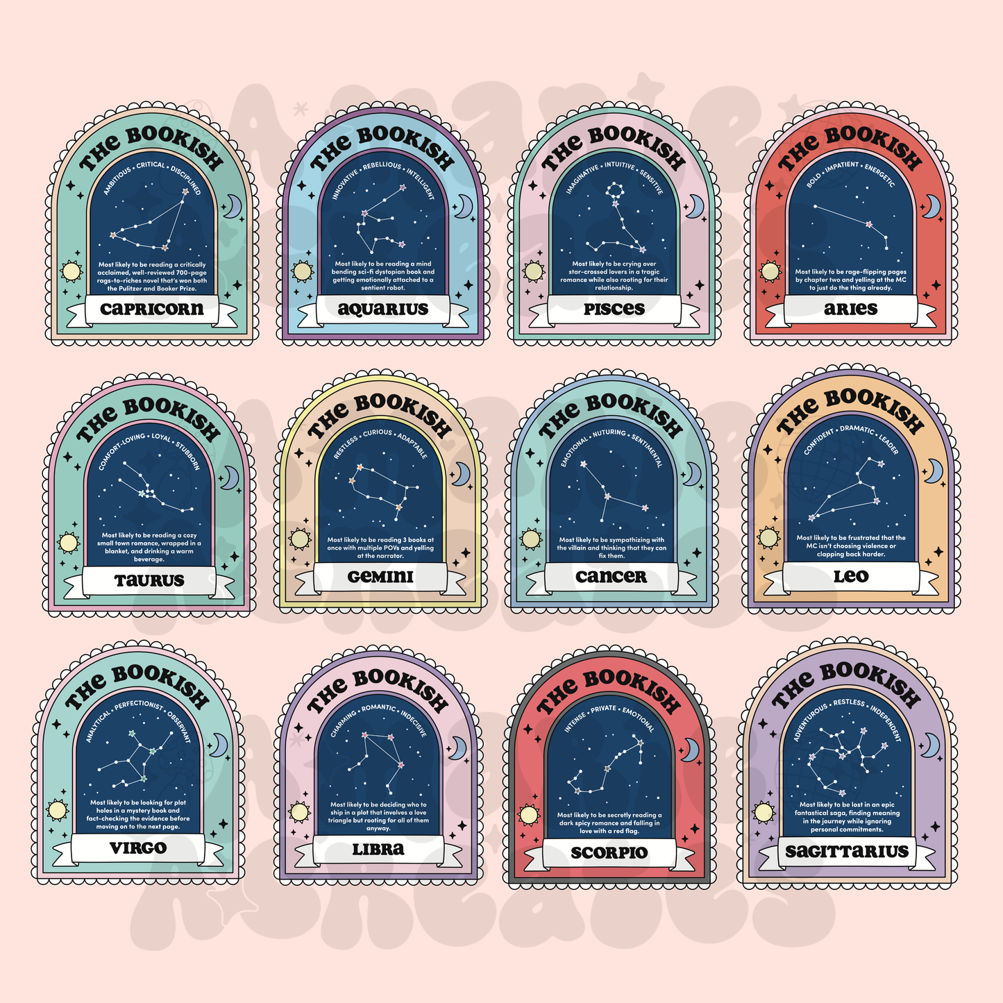 Zodiac The Bookish Sticker