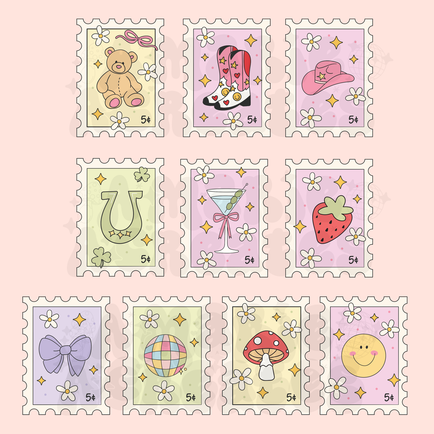 Girlie Stamps Glass Cup