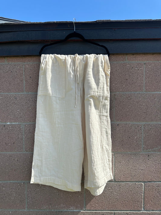 Large Cream Linen Pants