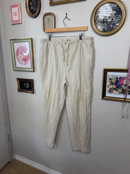 XL Tan Gingham Pants