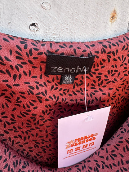 3XL Patterned Satin Tank Top