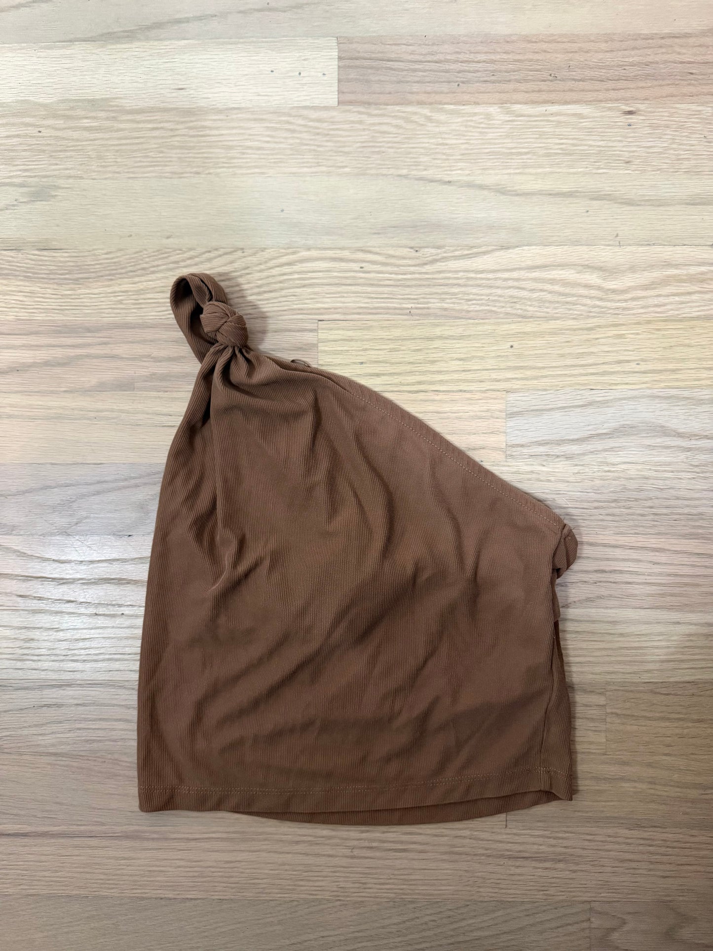 Small Brown One Shoulder Tank w/ Open Back Cut Out